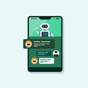 Smart Ai chat bot on smartphone screen Stock Illustration