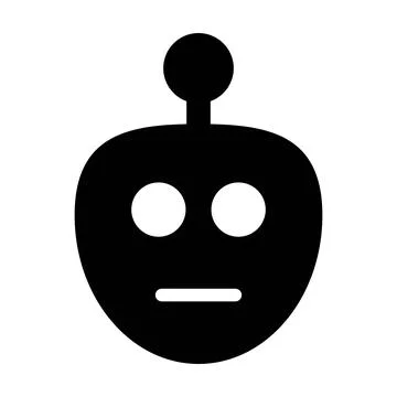 Smart AI Chatbot Face Icon  Minimal Robot Head Avatar Flat Design 스톡 일러스트