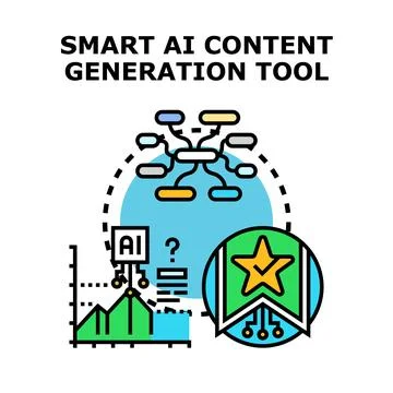 Smart ai content generating tool concept Stock Illustration