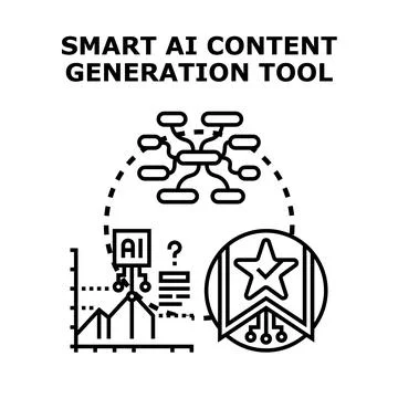 Smart ai content generating tool concept イラスト素材