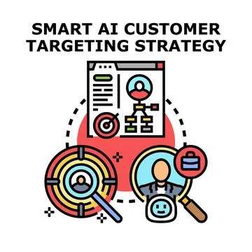 Smart ai customer targeting strategy development concept Stock Illustration