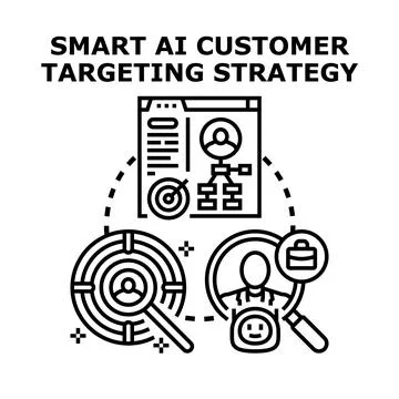 Smart ai customer targeting strategy development concept Stock Illustration