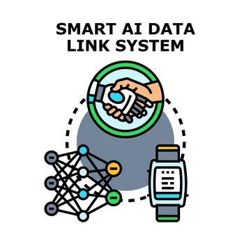 Smart ai data link system concept vector Stock Illustration