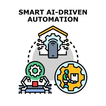 Smart ai driven automation concept vector illustration Stock Illustration