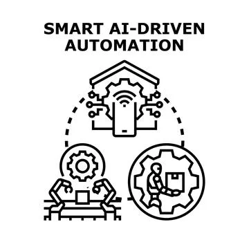Smart ai driven automation concept vector illustration Stock Illustration
