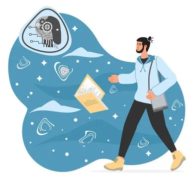 Smart AI People Artificial intelligence Chatbot Stock Illustration