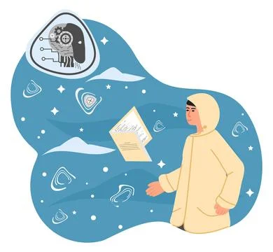 Smart AI People Artificial intelligence Chatbot Stock Illustration