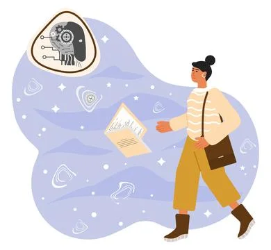 Smart AI People Artificial intelligence Chatbot Stock Illustration