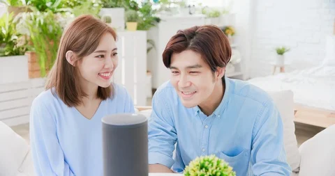 Smart AI speaker concept Stock Footage 105731792