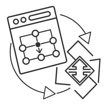Smart Algorithm Flow Icon Minimal Vector on White Background Stock Illustration