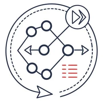 Smart Algorithm Flow Icon Minimal Vector White Background Stock Illustration