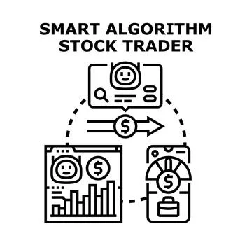 Smart algorithm stock trading system vector concept Illustrazione stock