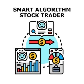 Smart algorithm stock trading system vector concept Stock Illustration