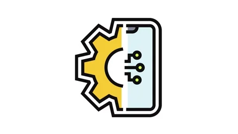 Smart app integration color icon animation Stock Footage 326115725