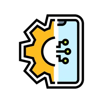 Smart app integration color icon vector illustration Stock Illustration
