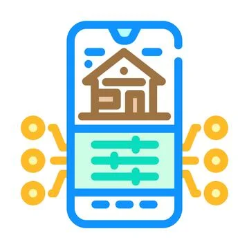 Smart app integration color icon vector illustration Stock Illustration