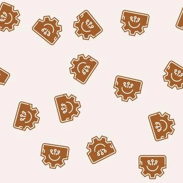 Smart app integration glyph seamless pattern Illustrazione stock
