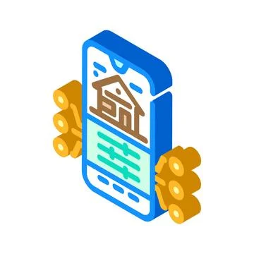 Smart app integration isometric icon vector illustration Stock Illustration
