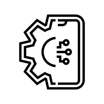 Smart app integration line icon vector illustration Stock Illustration