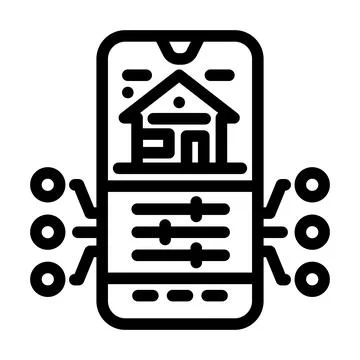 Smart app integration line icon vector illustration Stock Illustration