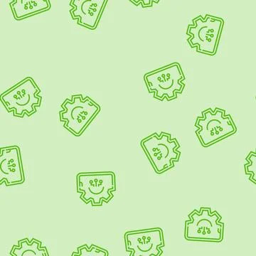 Smart app integration line seamless pattern Illustrazione stock