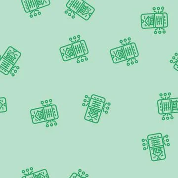 Smart app integration line vector seamless pattern Stockillustratie