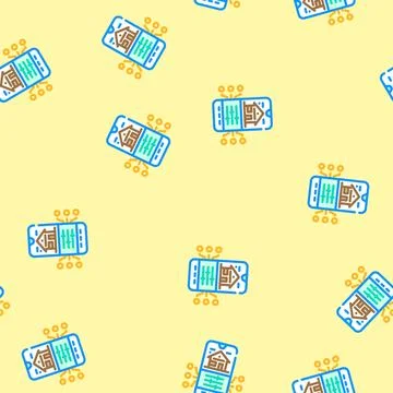 Smart app integration vector seamless pattern Stock Illustration