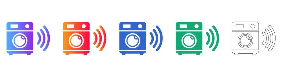 Smart Appliance Interface Icons Ilustração Stock