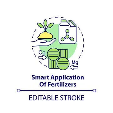 Smart application of fertilizers concept icon Stock Illustration