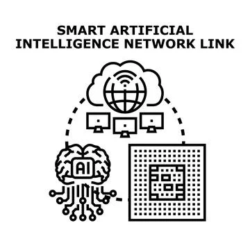 Smart artificial intelligence network link concept Illustrazione stock