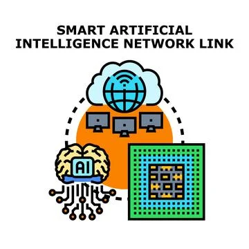 Smart artificial intelligence network link concept Illustrazione stock