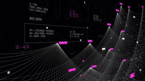 Smart artificial intelligence system, collection and sorting of big data, inf Stock Illustration
