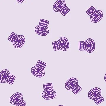 Smart assistant support glyph seamless pattern 스톡 일러스트