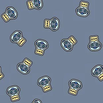 Smart assistant support vector seamless pattern 스톡 일러스트