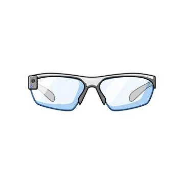 Smart augmented reality glasses for future vision Иллюстрация