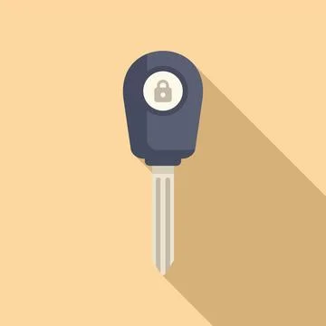 Smart auto key icon flat vector. Control security Stock Illustration
