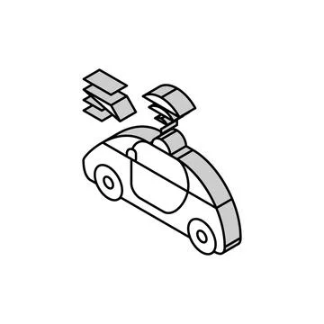 Smart auto self vehicle isometric icon vector illustration イラスト素材