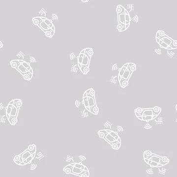 Smart auto self vehicle line seamless pattern Stock Illustration