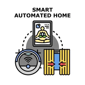 Smart automated home concept with integrated technology Stock Illustration