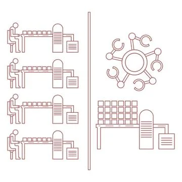 Smart automatic robotic production line. Stock Illustration