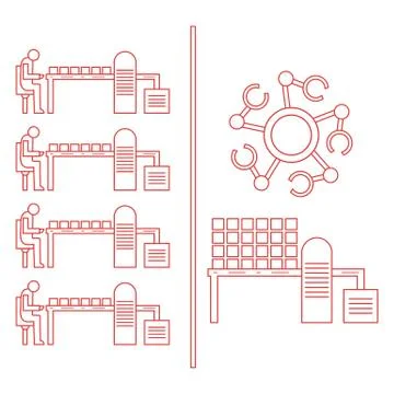 Smart automatic robotic production line. Stock Illustration