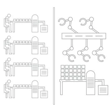 Smart automatic robotic production line. イラスト素材