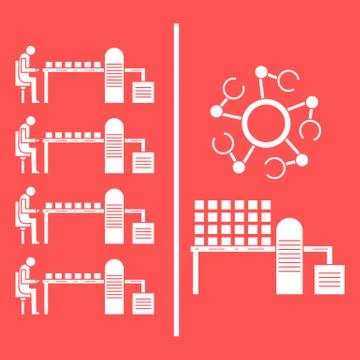 Smart automatic robotic production line. イラスト素材