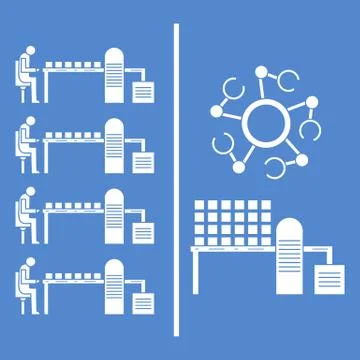 Smart automatic robotic production line. イラスト素材