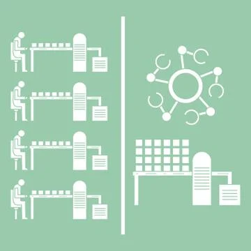 Smart automatic robotic production line. イラスト素材