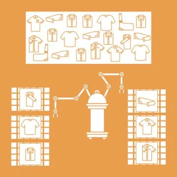 Smart automatic robotic sorting of clothes. イラスト素材