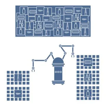 Smart automatic robotic sorting of drugs. Stock Illustration