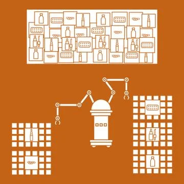 Smart automatic robotic sorting of drugs. Stock Illustration