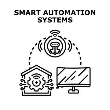 Smart automation systems controlling connected home technology Illustration