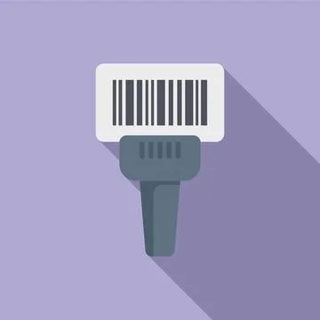 Smart bar code scanner icon flat vector. Quick response Illustrazione stock